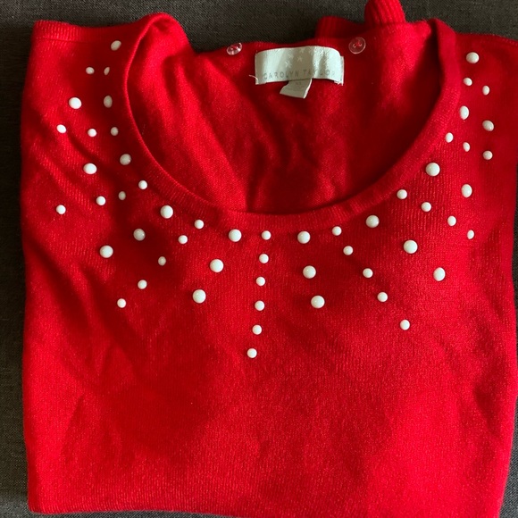 Cozy, Red Pearl-detailed sweater, size: XL - Picture 3 of 4
